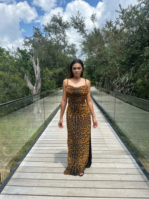 Leopard print maxi dress