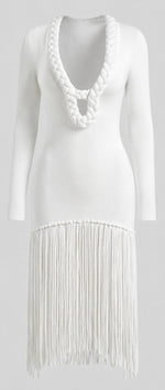 Nalani fringed mini dress - long sleeve