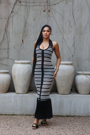The Ayla Striped Crochet Dress