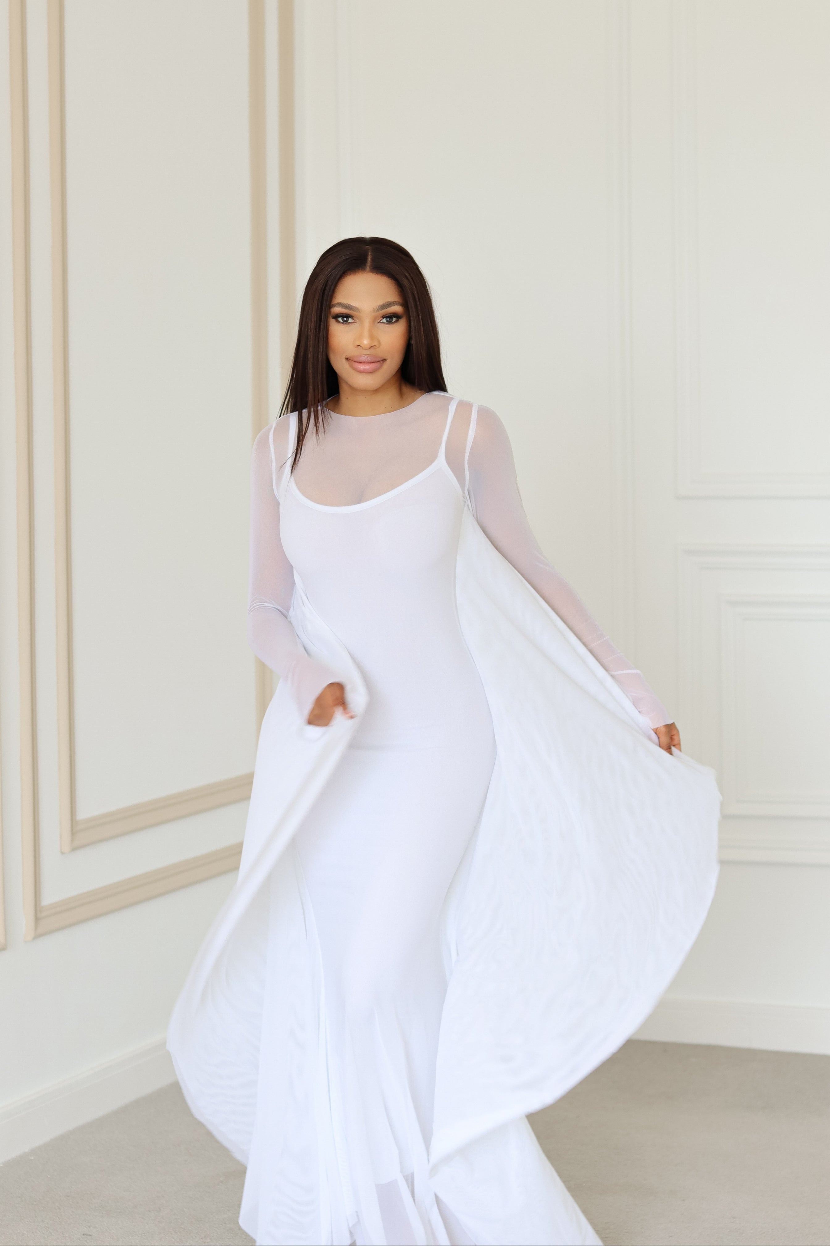 Summer Mesh Maxi - White