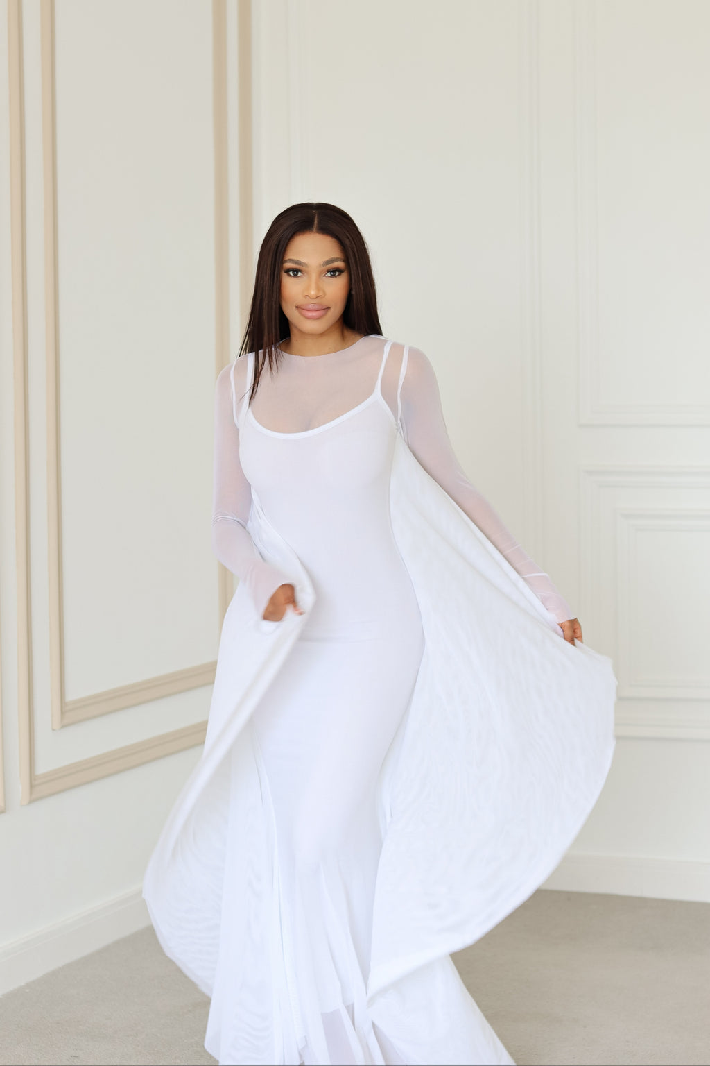 Summer Mesh Maxi - White