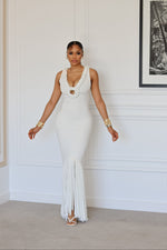 Nalani Fringe Maxi dress - White