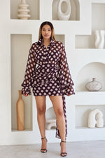 Polka dot draped Mini dress