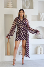 Polka dot draped Mini dress