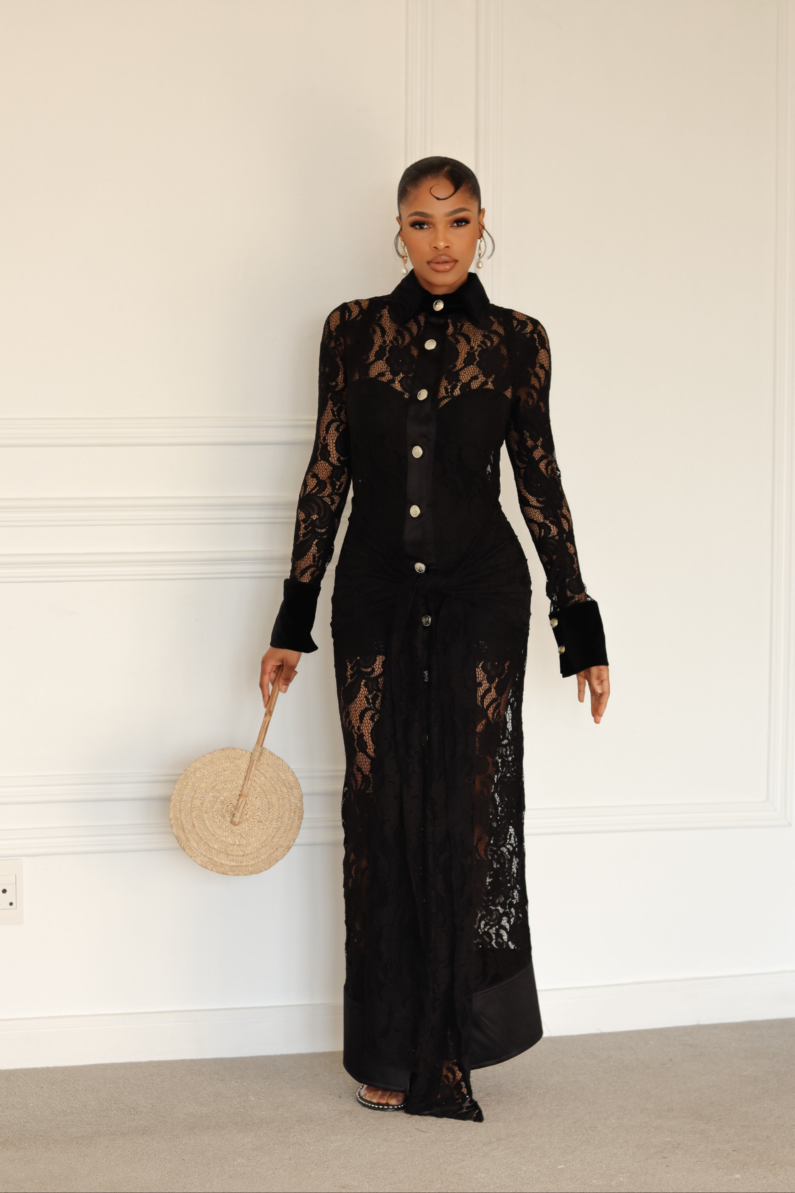 Ella lace midi dress