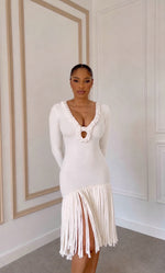 Nalani fringed mini dress - long sleeve
