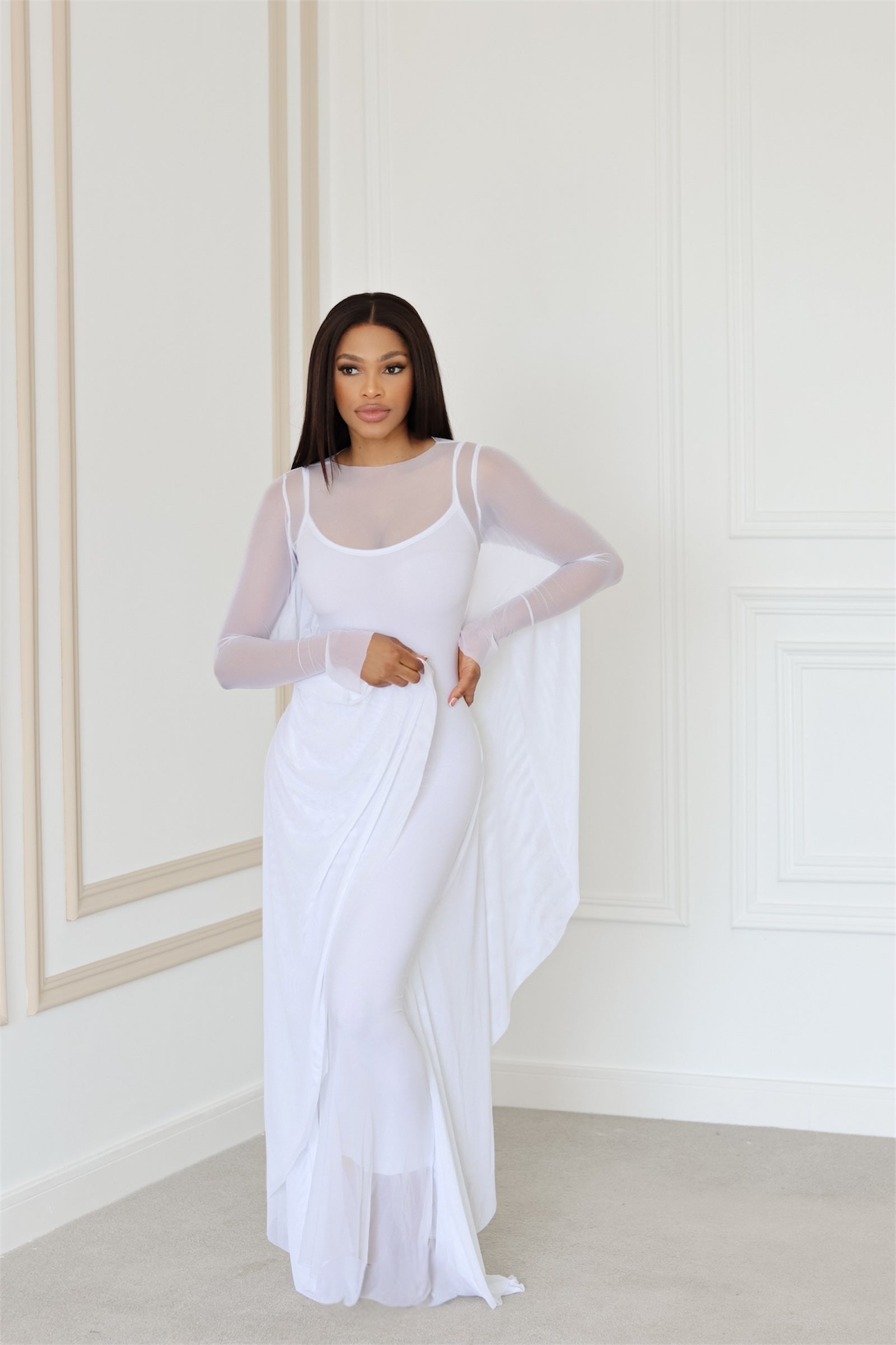 Summer Mesh Maxi - White