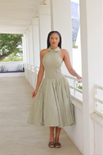 Noelle halter dress - striped