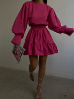 Hera balloon sleeve shirt set
