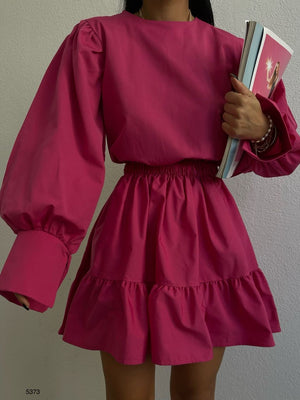 Hera balloon sleeve shirt set